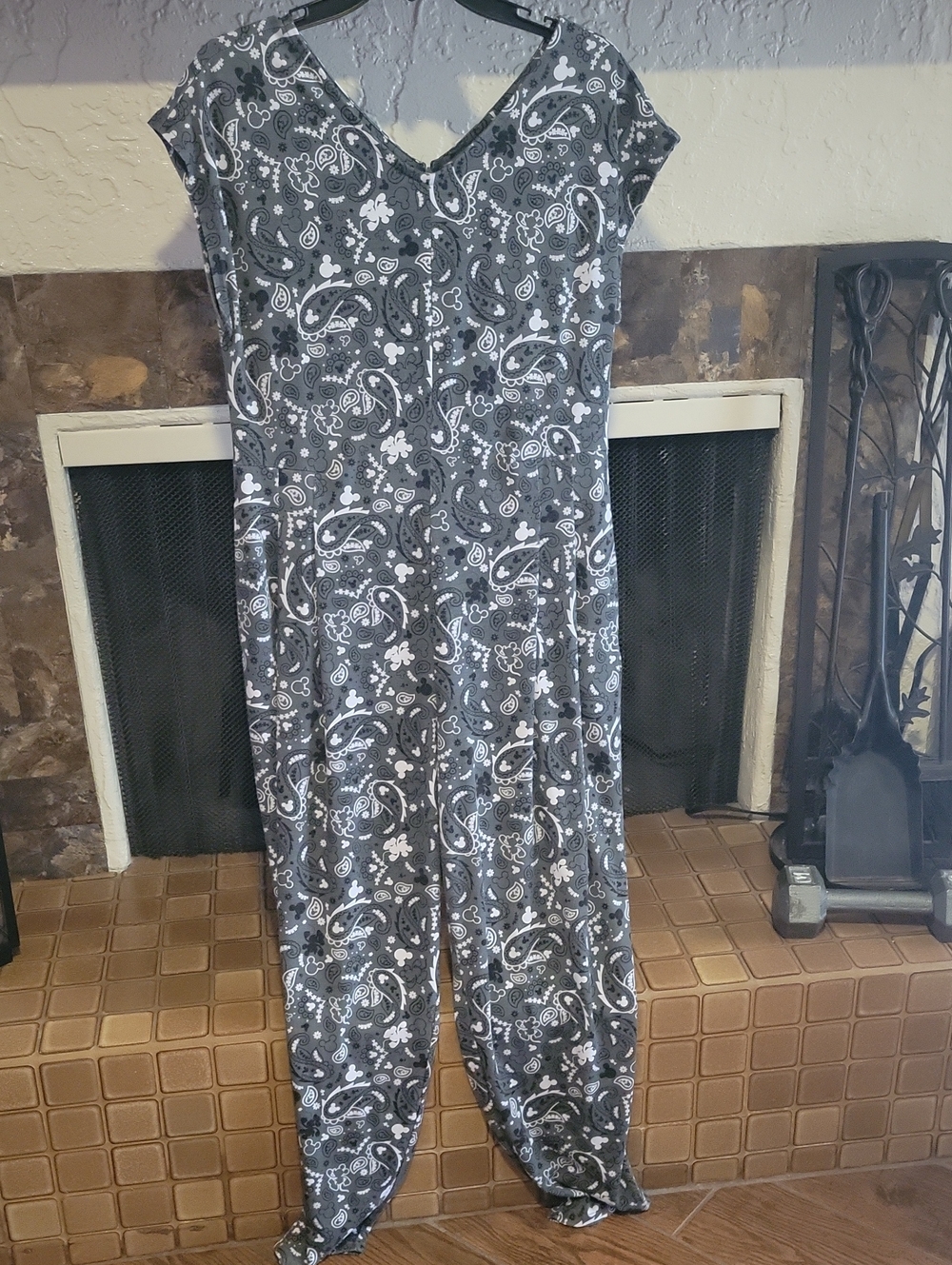 Disney Gray Paisley Jumpsuit Romper